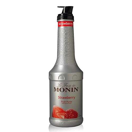 Monin - Strawberry Pur・・e, Juicy and Sweet, Great for Sodas and Teas, Gluten-Free, Vegan, Non-GMO (1 Liter)