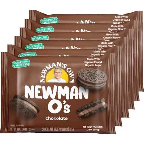 Newman's Own Newman-O's、チョコレートクリーム入りチョコレートクッキー、13オンスパッケージ (6個パック) Newman's Own Newman-O's, Chocolate Cr・・me Filled Chocolate Cookies, 13-Ounce Packages (Pack of 6)