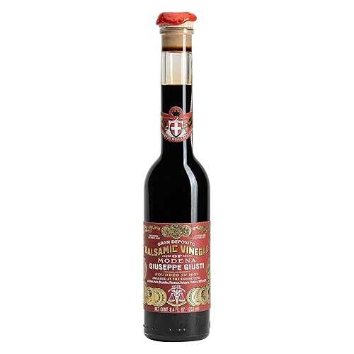Giusti Balsamic Vinegar of Modena IGP ? 3 Gold Medals Gran Deposito, Matured, Thick & Balanced Authentic Italian Gourmet Aceto Balsamico di Modena IGP, Made in Italy ? 8.45 fl oz (250 ml) - Pack of 1