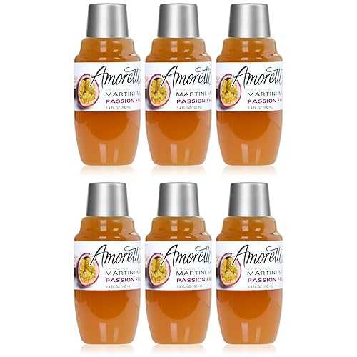 アモレッティ プレミアム マティーニ カクテル ミックス ミニ、パッション フルーツ、3.4 液量オンス Amoretti Premium Martini Cocktail Mix Minis, Passion Fruit, 3.4 Fluid Ounce