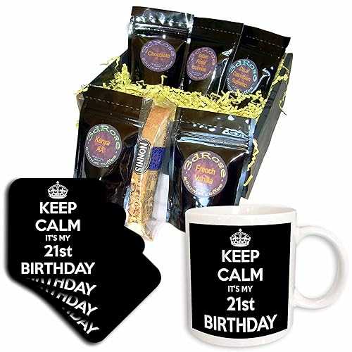 3dRose Keep Calm Its My 21St Birthday コーヒー ギフト バスケット マルチ 3dRose Keep Calm Its My 21St Birthday Coffee Gift Basket, Multi