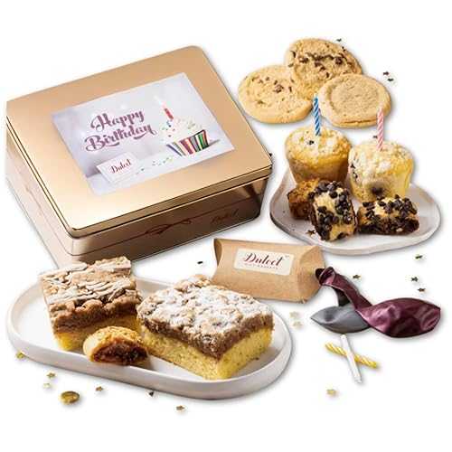 Happy Birthday Food Gift Baskets, Gourmet Food Gifts, Birthday Gift Baskets for Women Men Teens Family Friends or Relatives By Dulcet Gift Baskets