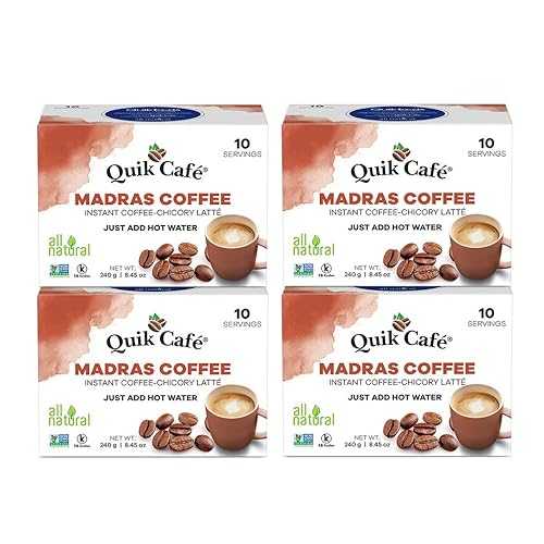 QuikCafe マドラスコーヒー、10カウント、4個パック Quik Tea QuikCafe Madras Coffee,10 count,Pack of 4
