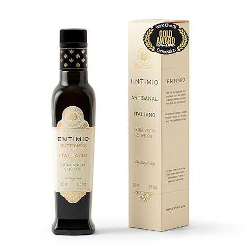 Entimio Intenso Organic Italian Extra Virgin Olive Oil from Italy, 900+ mg/kg High in Polyphenols, 2025 Gold Winner, Puglia Early Harvest evoo, Cold Extracted, Lab Tested - 8.5 fl oz
