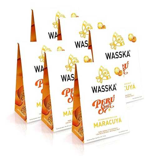 Wasska ペルー ピスコ サワー ミックス - マラクヤ (パッション フルーツ) - 4.4 オンス (6 パック) Wasska Peruvian Pisco Sour Mix - Maracuya (Passion Fuit) - 4.4 Oz (6-Pack)