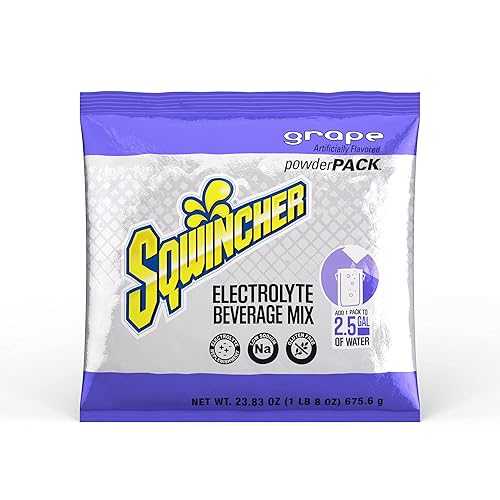 Sqwincher Powder Pack | Grape Flavored | Low Calorie | Low Sodium | Electrolyte Replenishment Hydration Drink Mix | Just Add to 2.5 Gallons of Water | 23.83 oz packet (pack of 4)