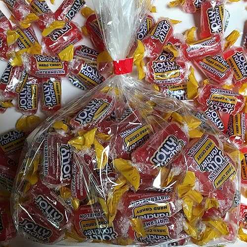 個別包装されたウォーターメロン ジョリー ランチャー ハード キャンディー TastySpot Individually wrapped Watermelon Jolly Rancher hard candy