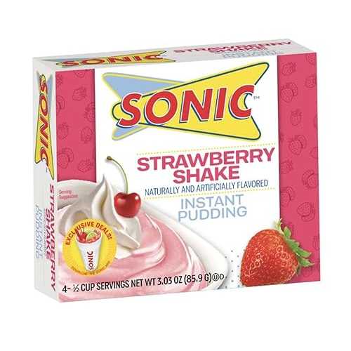 Sonic インスタント プディング、ストロベリー シェイク、3.03 オンス (12 個パック) Sonic Instant Pudding, Strawberry Shake, 3.03 OZ (Pack of 12)