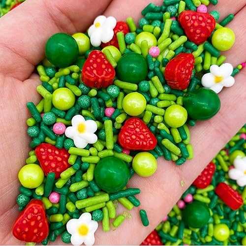 Strawberry Fields Sprinkle Mix by Simply Sucr・・ | Strawberry Shortcake | Edible Sprinkles | Bulk Sizes: 4 oz, 8 oz, 16 oz, 24 oz (4 oz)