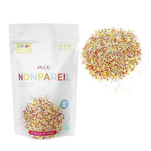 Color Kitchen Nonpareil Confetti Sprinkles Natural Ingredients Baking Cake Decorations, Ice Cream, Cookie, Artificial Dye-free, Plant-Based Colors, Gluten-Free, Non-GMO, No Hydrogenated Oils, Soy-Free, Kosher, 2 LB