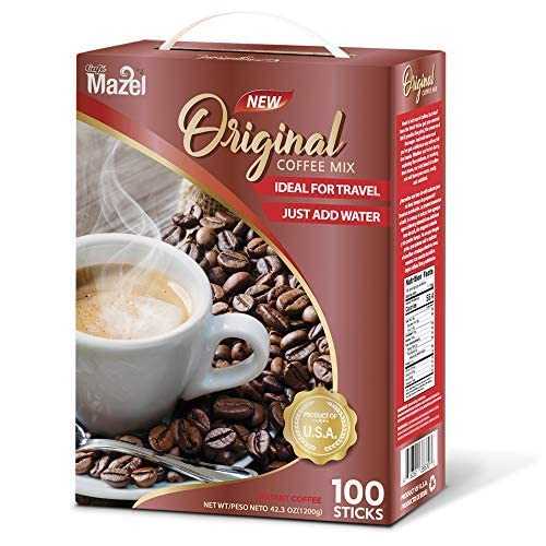 Cafe Mazel Instant Coffee - Original, 3 in 1 Instant Coffee, 100 Sticks (Net Weight: 3.12lbs/ 49.91oz)