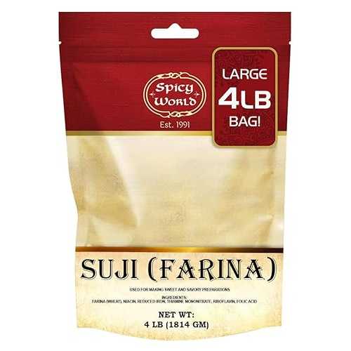 Spicy World Farina Wheat Cereal 4 Pound BULK Bag - Sooji, Rava - Grown in the USA