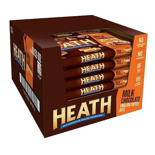HEATH Milk Chocolate English Toffee Baking Bits, Bulk Gluten Free, 8 oz Bags (12 Count)
