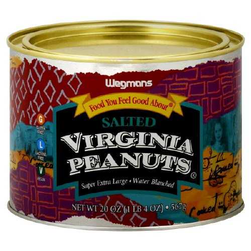 Wgmns Food You Feel Good About ピーナッツ、バージニア、塩味、20 オンス Wegman's Wgmns Food You Feel Good About Peanuts, Virginia, Salted, 20 Oz
