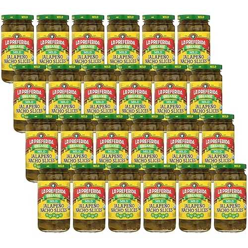 La Preferida Organic Mid Jalape・・o Nacho Slices (Same Great Flavor, No Heat) Seedless Pickled Peppers ? USDA Certified, No Added Sugar. Use on Tacos, Salads & Bowls, 11.5 oz. (Pack of 24)