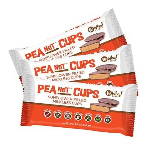 No Whey! Foods Vegan, Gluten Free, Nut Free |Large Chocolate PeaNot Butter Cups (3 Pack) | Dairy Free, Soy Free, Sesame Free | Allergy Friendly Snacks | No Whey Foods