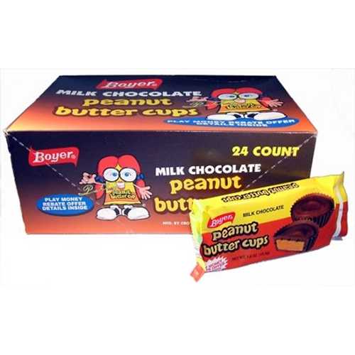 ミルクチョコレート ピーナッツバターカップ 2個パック - 24個 Boyer Candy Milk Chocolate Peanut Butter Cups 2 pk - 24 count