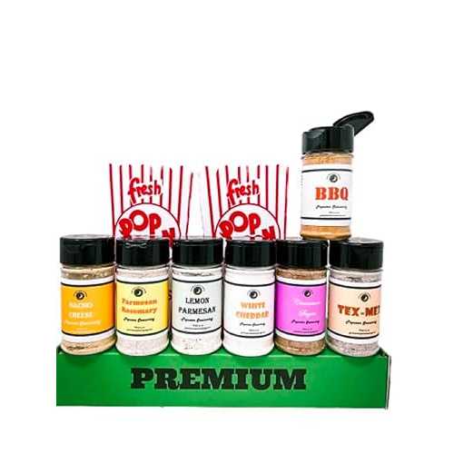 June Moon Spice Company Popcorn Seasoning | Variety 7 Pack | 8 Authentic Popcorn Bags Included | Nacho Cheese Popcron Seasoning | Cinnamon Sugar Popcron Seasoning | Parmesan Rosemary Popcron Seasoning | Tex-Mex Pop