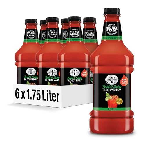 Mr & Mrs T Bold & Spicy Bloody Mary Mix, 1.75 L bottle (Pack of 6), Spicy Cocktail Juice Mixer, Bold Flavors, Perfect for Bloody Mary and Mocktail Drinks|Glomarket