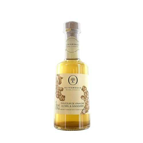 Oliviers & Co Honey & Ginger White Vinegar by Oliviers&Co | Sweet & Spicy Italian Gourmet Vinegar | Perfect Holiday Gift for Stir-Fry, Sushi, Roasted Veggies & Cocktails | 8.5 fl oz