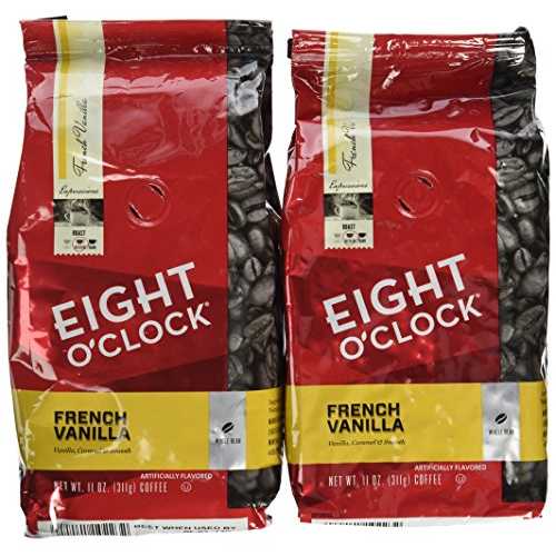エイトオクロックコーヒー、フレンチバニラホールビーン、11オンスバッグ（2個パック） Eight O'Clock Coffee Eight Oclock Coffee, French Vanilla Whole Bean, 11-ounce Bags (Pack of 2)