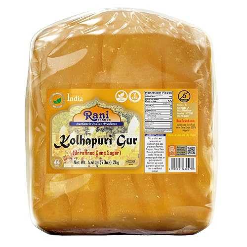 Rani Brand Authentic Indian Products Rani Kolhapuri Gur (Jaggery) 70oz (4.4lbs) 2kg ~ Unrefined Cane Sugar, No Color added, Gluten Friendly | Vegan | NON-GMO | Kosher | No Salt or fillers