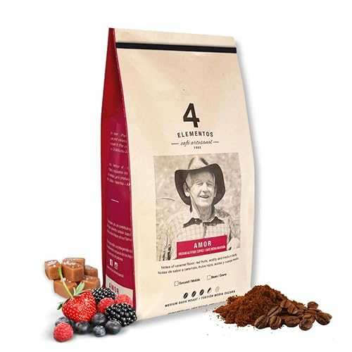 4 Elementos Caf・・ Artesanal 1903 4 Elementos | Whole Bean Specialty Coffee 35 Oz, Medium Roast, 100% Arabica from Colombia, Red Berries & Caramel Notes