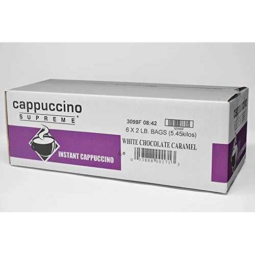 カプチーノ スプリーム ホワイト チョコレート キャラメル インスタント カプチーノ ミックス 6 x 2 ポンド Cappuccino Supreme White Chocolate Caramel Instant Cappuccino Mix 6 x 2 lbs