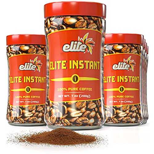 ??? ???? ??, 198g (12? ???) Elite Instant Coffee, 7oz (12 Pack) | Rich & Aromatic, Product of Israel, Kosher excluding Passover