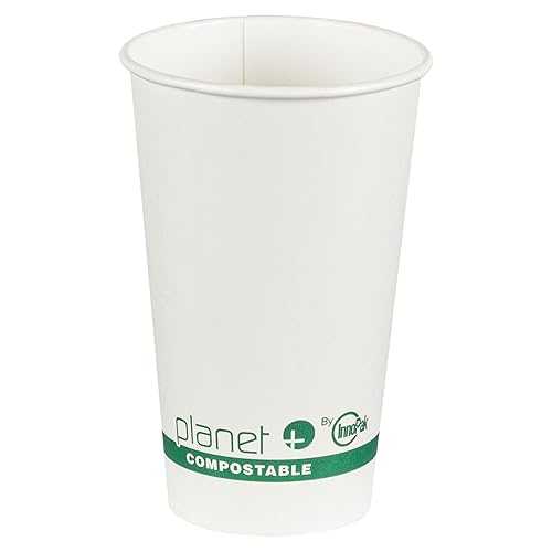 Stalkmarket Planet+ 100% Compostable PLA Laminated Hot Cup, 16-Ounce, 1000-Count Case
