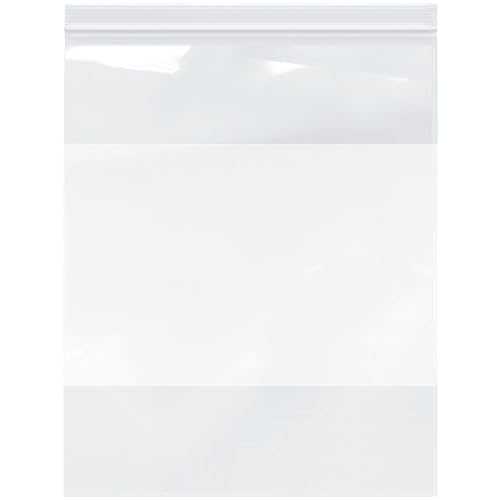 Plymor 12\" x 15\"" (Pack of 100), 4 Mil with White-Block Heavy Duty Zipper Reclosable Plastic Bags"