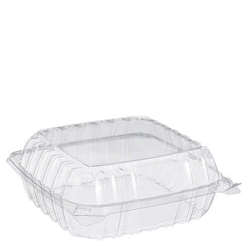 Dart C90PST1 ClearSeal プラスチック ヒンジ付きコンテナ、クリア、8.2 x 8.3 x 3 インチ、250 個ケース Dart C90PST1 ClearSeal Plastic Hinged Containers, Clear, 8.2 x 8.3 x 3 Inches, Case of 250