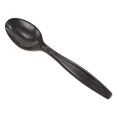 Georgia-Pacific Dixie Individually Wrapped 6" Heavy-Weight Polypropylene Plastic Teaspoon by GP PRO (Georgia-Pacific), Black, PTH53C, (Case of 1,000)|Glomarket