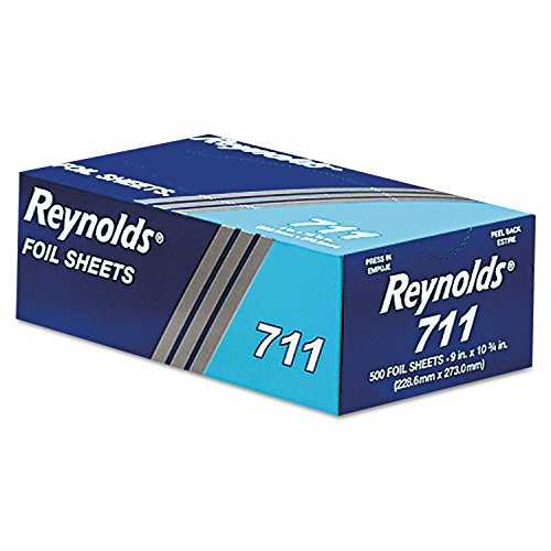 Reynolds Wrap 711 Pop-Up Interfolded Aluminum Foil Sheets, 9 x 10 3/4, Silver, 6 Packs of 500 (Case of 3000 Sheets)