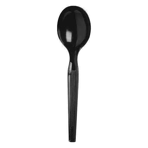 Georgia-Pacific Dixie 5.75\" Medium-Weight Polystyrene Plastic Soup Spoon by GP PRO (Georgia-Pacific), Black, SM517, (Case of 1,000), 1 Box/Case