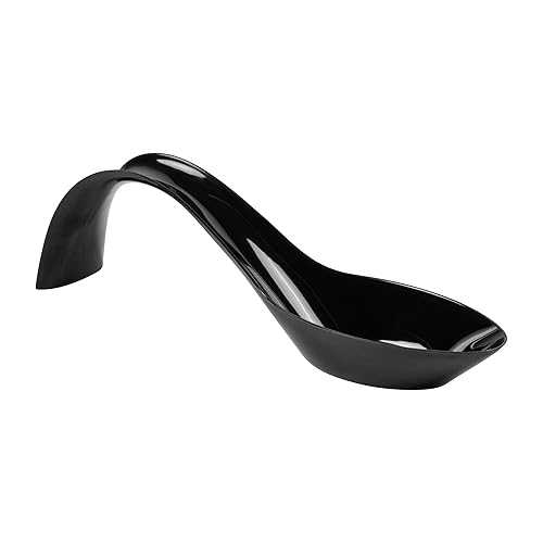 Restaurantware 5 Inch x 1.25 Inch Amuse Bouche Spoons, 100 Stiletto Appetizer Spoons - Disposable, Serve Samples, Starters, Or Snacks, Black Plastic Tasting Spoons, For Weddings or Catering|Glomarket