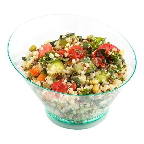 Restaurantware 7 Ounce Plastic Serving Bowls 100 Round Incline Bowls - Disposable Small Seagreen Plastic Round Bowls Unique Design For Soups Appetizers Or Desserts