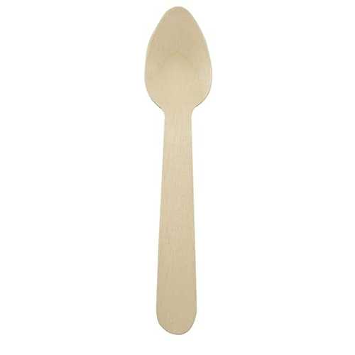 PacknWood - 210CCB11- disposable wooden spoons -wood compostable spoon - cooking wood spoon - wooden spoon for cooking - single wooden spoon- (4.33\