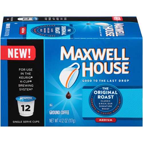 Maxwell House、シングルサーブ K カップ、カフェ コレクション、オリジナル ロースト、12 カウント、4.12 オンスのボックス (6 個パック) Maxwell House, Single Serve K-Cups, Cafe Collection, Original Roast, 12 Count, 4.12oz Box (Pac