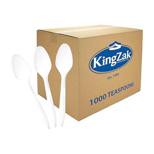 Nicole Home Collection Plastic Teaspoons, Medium Weight Disposable Cutlery, 1000 Count, White