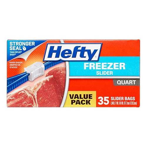 Hefty Slider Freezer Storage Bags, Quart Size, 140 Count