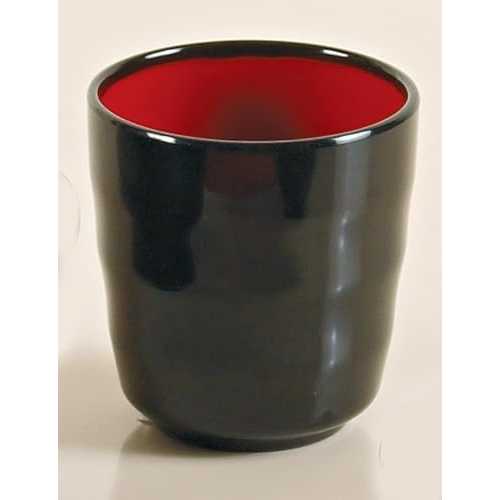 Yanco CR-9305 Black and Red Two-Tone Tea Cup, 7 薬局衡オンス Capacity, 3\" Diameter, 3.125\"" Height, Melamine, Black/Red Color, Pack of 48"