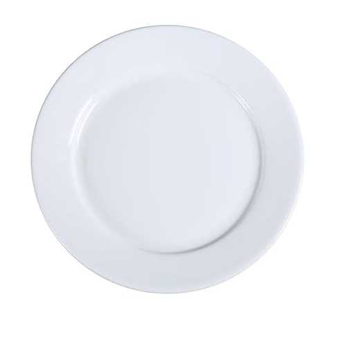Yanco AC-21 ABCO ディナープレート、直径 12 インチ、磁器、スーパーホワイト、12 個パック Yanco AC-21 ABCO Dinner Plate, 12\" Diameter, Porcelain, Super White, Pack of 12