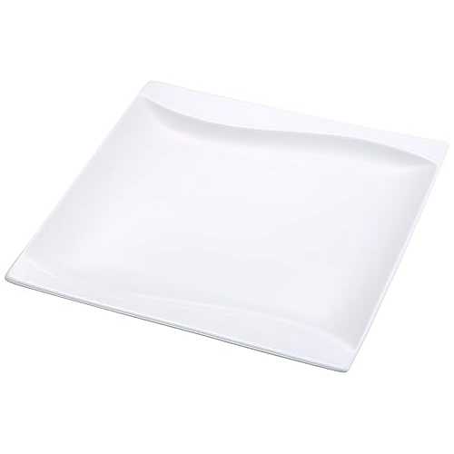 Yanco SW-108 8in 真四角一皿 瀬戸もの ボーンホワイト 36枚容器に並べる Yanco SW-108 8\" Square Plate, Porcelain, Bone White, Pack of 36"