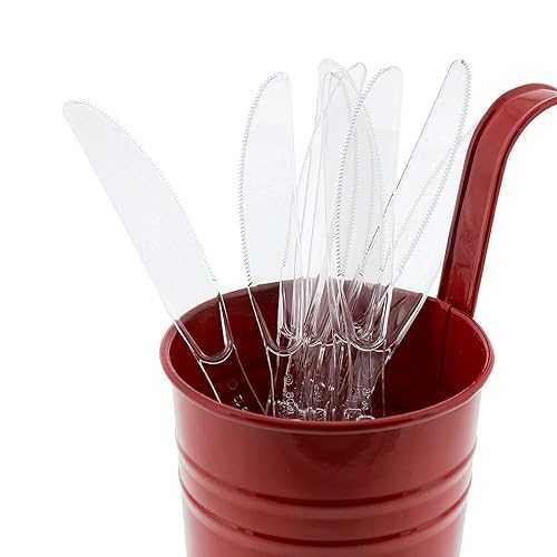 AmerCare ヘビーウェイト透明ポリスチレンナイフ、1000 個入りケース AmerCare Heavy Weight Clear Polystyrene Knives, Case of 1000