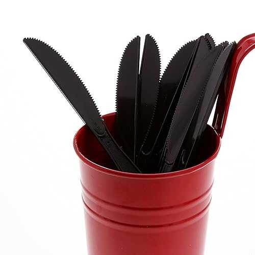 AmerCare 中厚手 包装されていない黒色ポリスチレン ナイフ、1000 個入りケース AmerCare Medium-Heavy Weight Unwrapped Black Polystyrene Knives, Case of 1000｜Glomarket