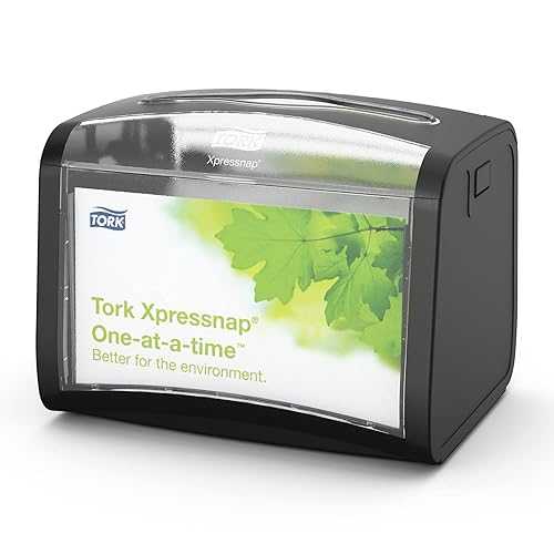 Tork Xpressnap Tabletop Napkin Dispenser Black N4, Signature Range, 6.1\" x 7.9\"" x 5.9\"", 6232000 (Quantity 4)"