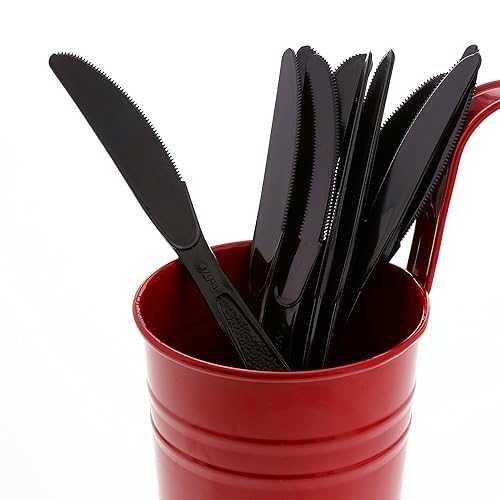 AmerCare ヘビーウェイト ポリスチレン ナイフ、ブラック、1000 個入りケース AmerCare Heavy Weight Polystyrene Knives, Black, Case of 1000