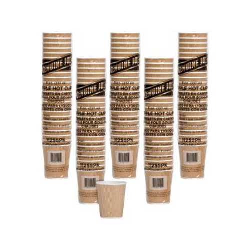 Genuine Joe Rippled Hot Cup, 8oz (Pack of 125)｜Glomarket