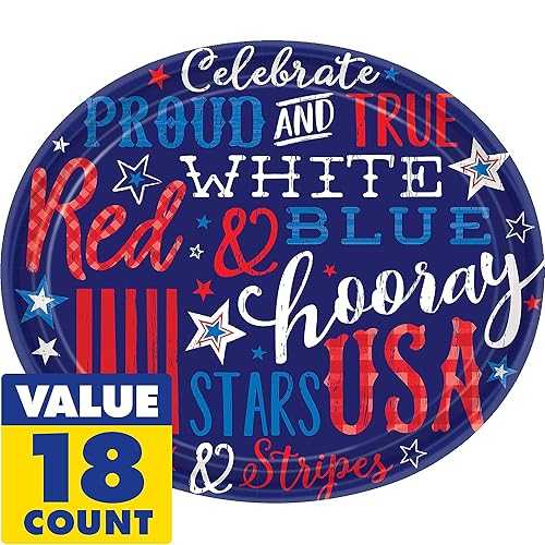 Amscan Proud and True Oval Paper Plates, 12\